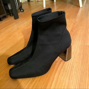 Zara soft ankle boots with metallic heel
